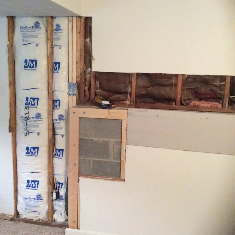 Wall insulation replacement during Structural Drying in Amherst